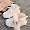 Зимние новые бархатные теплые женские хлопковые туфли 2024 года, высокие белые туфли, повседневные кроссовки