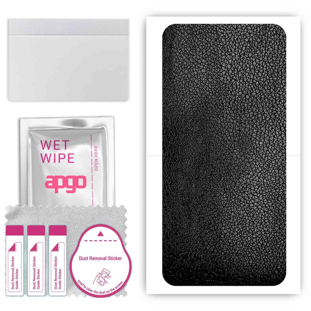apgo Protective Skin Sticker for the Back Compatible with Oppo Find X Lamborghini, Wrap Film, Foil, Vinyl - Pattern Black Leather