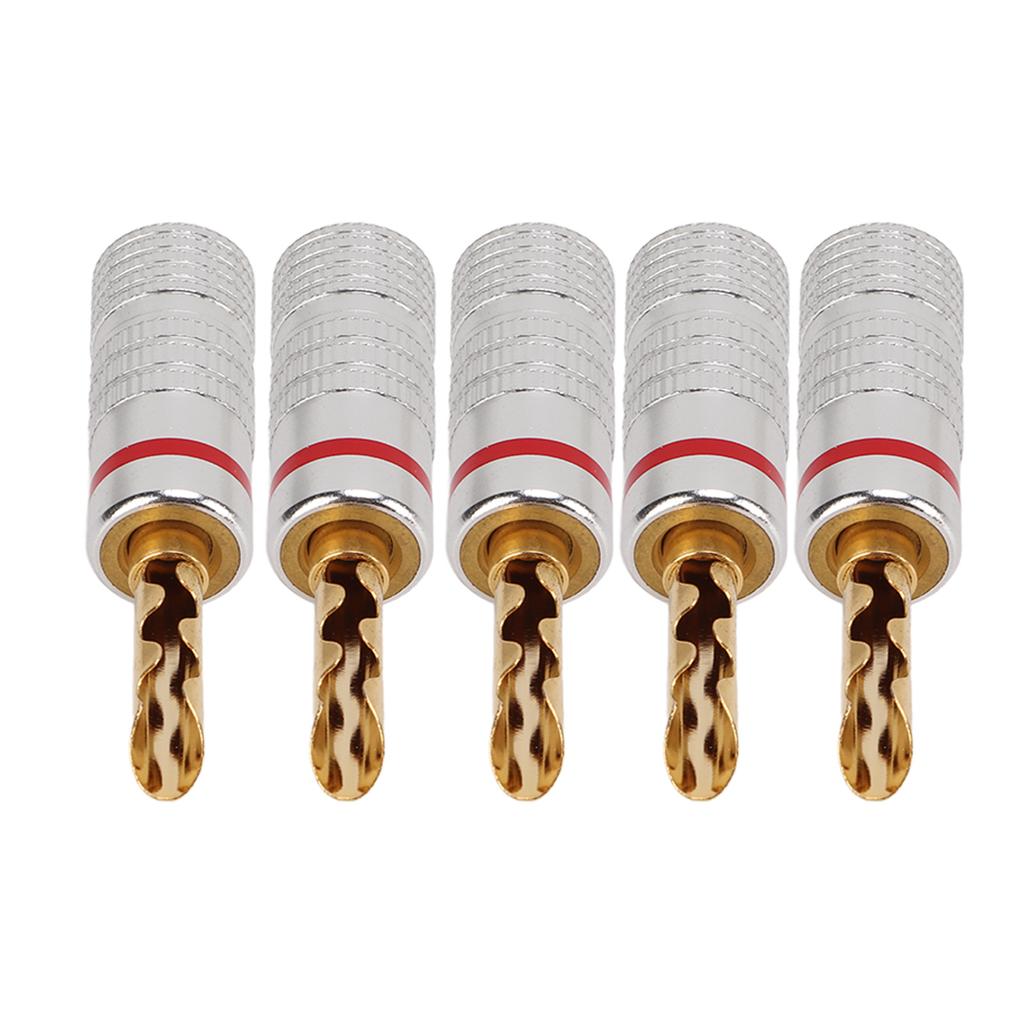 5 шт. J.10054 Зубчатые штекеры-бананы 4 мм Беспаечные Позолоченные 24K Штекеры-бананы для акустического провода Обшивка дома