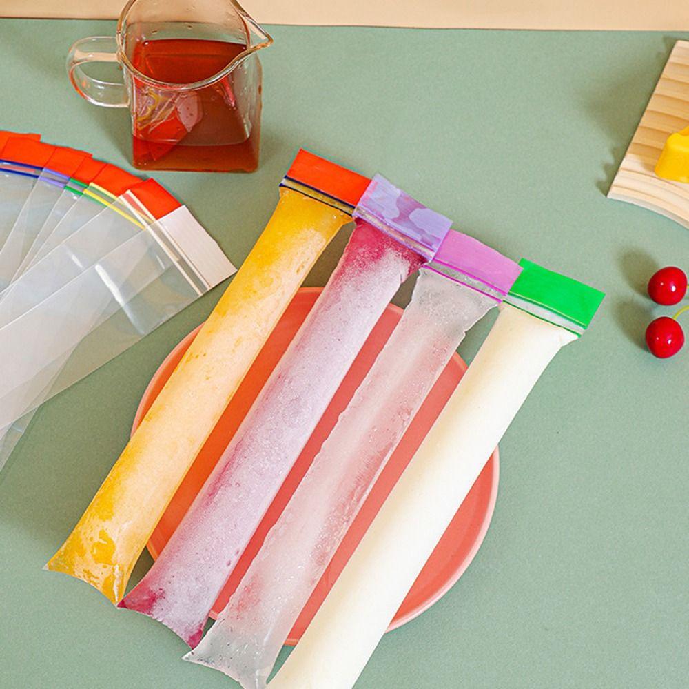 20PCS Freezer Ice Popsicle Bags Colorful Freezer Bag Transparent Ice Cream Bag  for Summer