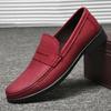 Красные роскошные мужские туфли-лоферы из натуральной кожи, формальные туфли, элегантные туфли, высококачественная мужская обувь, повседневная обувь, мокасины