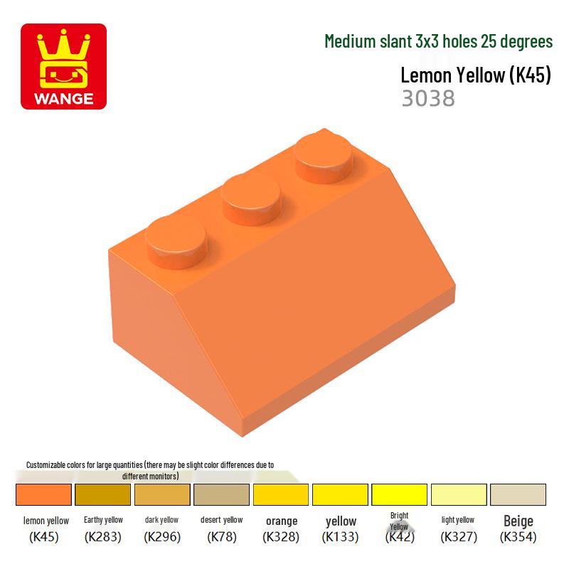 Wange Small Particle Building Blocks: 928192W 3038 4161 Half-slope Boy Assembly Toy Compatible Set