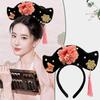 Flower Chinese Style Headwear Tassel Pearl Ancient Style Headband Princess Hair Hoop Hanfu Headdress Hanfu Hair Clip Women