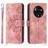 For Realme 14 Pro 5G Case Flower Pattern PU Leather Wallet Phone Cover with Strap