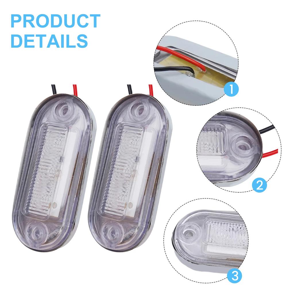 High Quality Hot Sales Practical Marker Light With Chrome Mount 12V 2pcs/kit Accessories Boat LED Courtesy Lamp