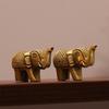 Elephant Idols - 2 Piece (5L X 3H Cm,) - 100% Pure Brass | Pair of Elephant Idols for Desk, Car, and Home Decor