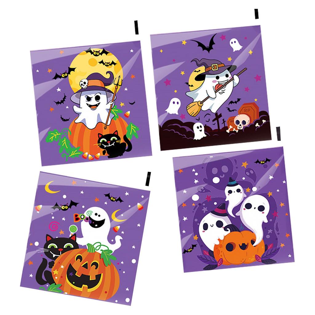 Мешочки для печенья и конфет на Хэллоуин, самоклеящиеся мешочки для конфет, подходят для упаковки подарков на вечеринку в честь Хэллоуина