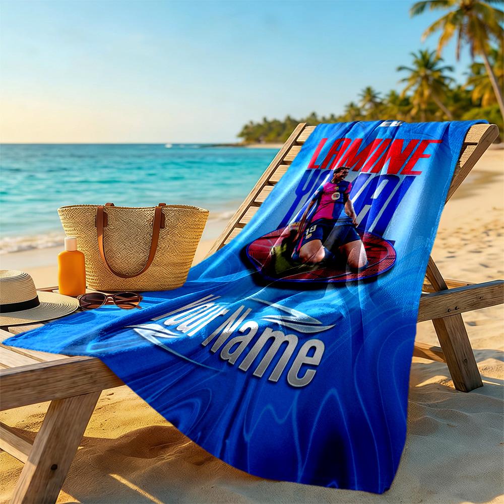 Yamal Customized Name Beach Towel High Absorbency & Quick-Dry Ideal for Travel Outdoor Swim Pool Yoga Surf Camping Hiking Gym Gift Holiday