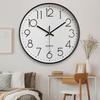 8-дюймовые бесшумные настенные часы с рельефной шкалой, круглым циферблатом, указателем, дисплеем, работающим от батареек, точные часы, пластиковые кварцевые настенные часы для спальни