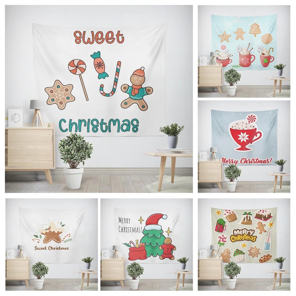 Рождество Новый год Конфеты Кофе Узор Гостиная Спальня Декоративный Гобелен