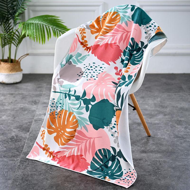 In Stock Large Thick Microfiber Beach Towel Quick-Dry Sun Protection Soft Shawl Printed Bath & Sports Towel