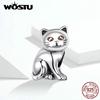 Authentic 925 Sterling Silver Lovely Little Cute Kitty Beads Chams Fit Chram Original Bracelet