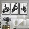 Abstract Metal Gold Middle Finger Statue Canvas Painting Posters and Prints Modern Wall Art Picture Interior Decoration for Home
