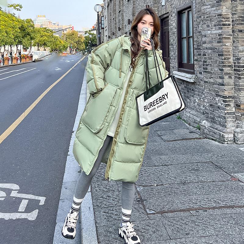 Пуховик, женская зимняя куртка, толстая куртка средней длины, новинка 2023 года, костюм большого размера для хлеба