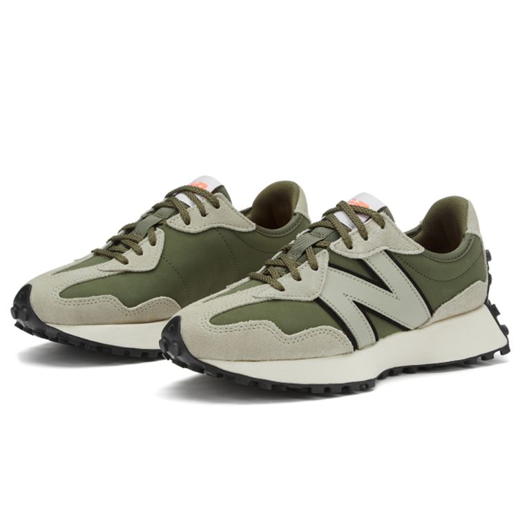 New Balance Женские кроссовки 327 Серые с Армейским Зеленым WS327NAR