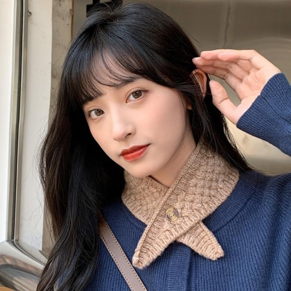 Windproof Cross Neck Warmer Solid Color Women Winter Neckerchief Apparel Accessories