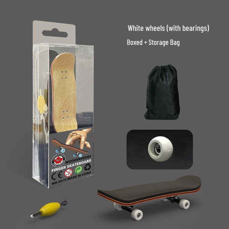Maple Wood Finger Skateboard - Professional & Beginner Style, Novelty Flip with Bearing Wheels, Wang Yibo Edition