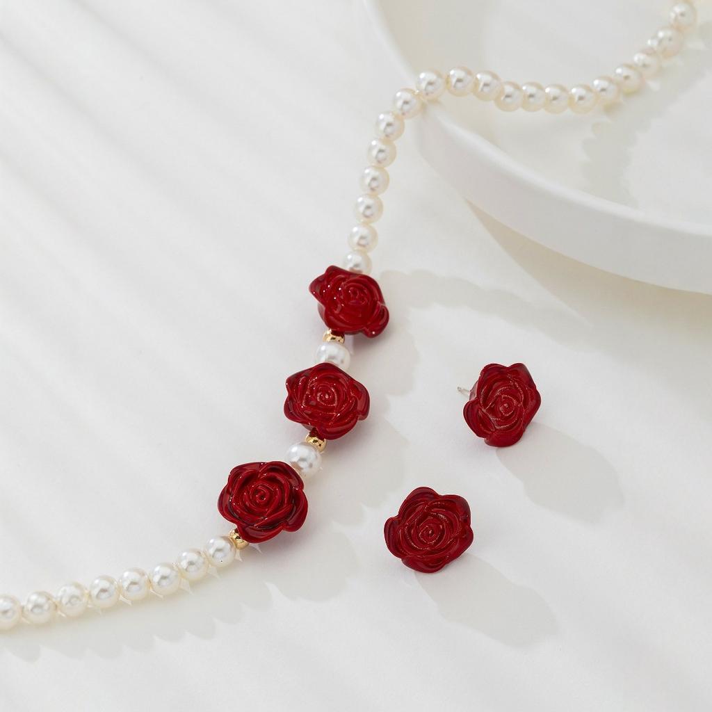 Модный комплект ювелирных изделий ожерелье серьги для женщины