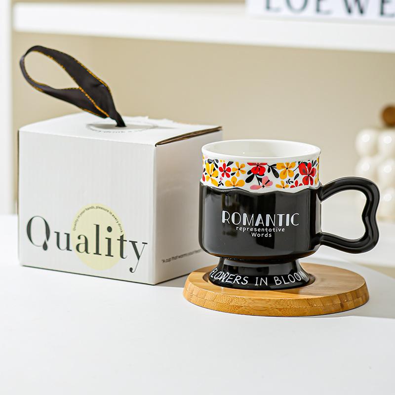 Ретро Кубок Кружка Легкая Роскошь Пара Европейская Керамическая Чашка для Молока Подарок Женский Дом Высокая Ценность Чашка для Воды