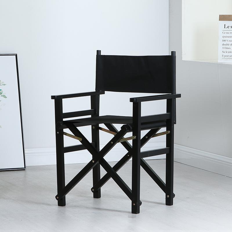 Складной стул режиссера из массива дерева с холщовой спинкой - Барный стул, для улицы, макияжа или рыбалки