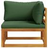 Corner Sofa with Cushions Solid Acacia Wood Natural