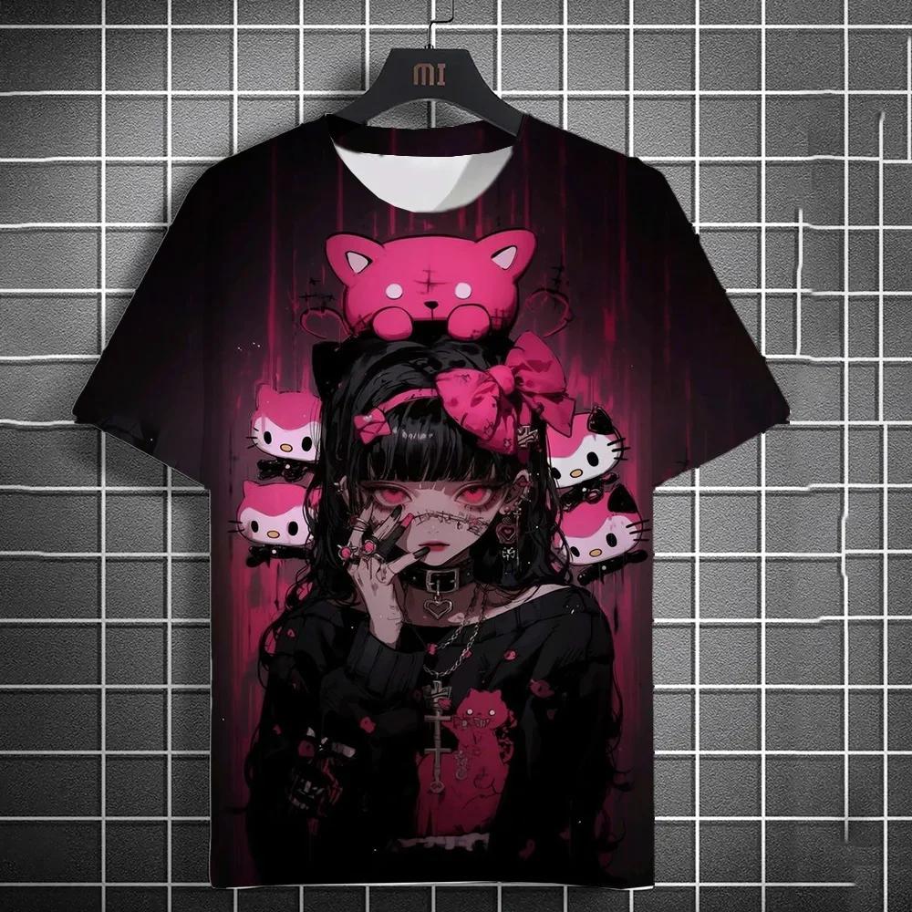 Мужская футболка с рисунком из мультфильма «Сексуальная девушка», летние повседневные футболки в стиле Харадзюку, 3D-принт, хип-хоп, топы с круглым вырезом