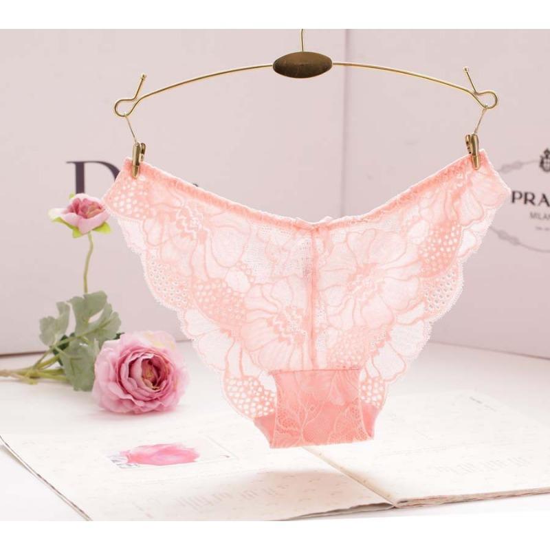 Lower Rise Briefs Than Keeny Girls Seamless Underwear Lace Breathable Sexy Panties Women Hollow Lace Edge Bow
