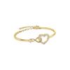 Elegant Hollow Heart Link Bracelet Women Gold Or Plated Copper Lightweight Luxury Jewelry Design 2026