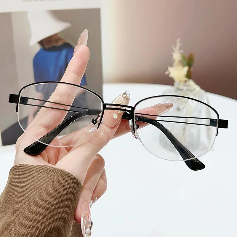 Новые ретро фотохромные очки для близорукости Нейтральные Модные Роскошные Очки для Близорукости Овальная Полуободковая Оправа Фотохромные Очки HD До -3.5-4.0