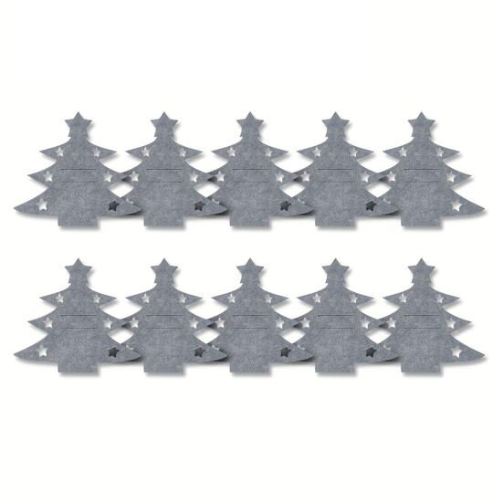 10 шт. Фетровые держатели для столовых приборов в форме елки, чехлы для столовых приборов для ножей и вилок, праздничный декор стола