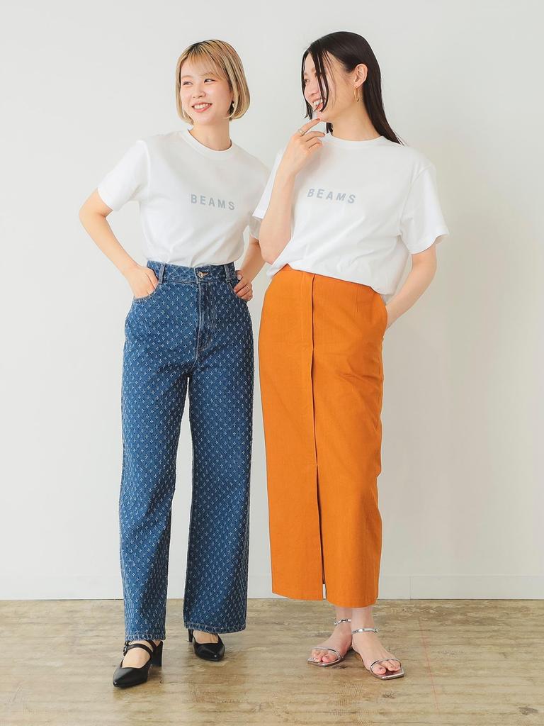 Print T Logo 24SS WHITE S 11080622591 [BEAMS] (Short Sleeve) T-Shirt Men's