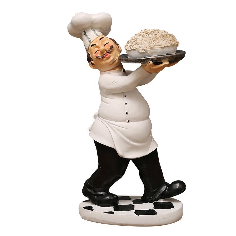 European Chef Figurine - Decorative Ornament for Home, Cafe, Cake Shop, or Living Room