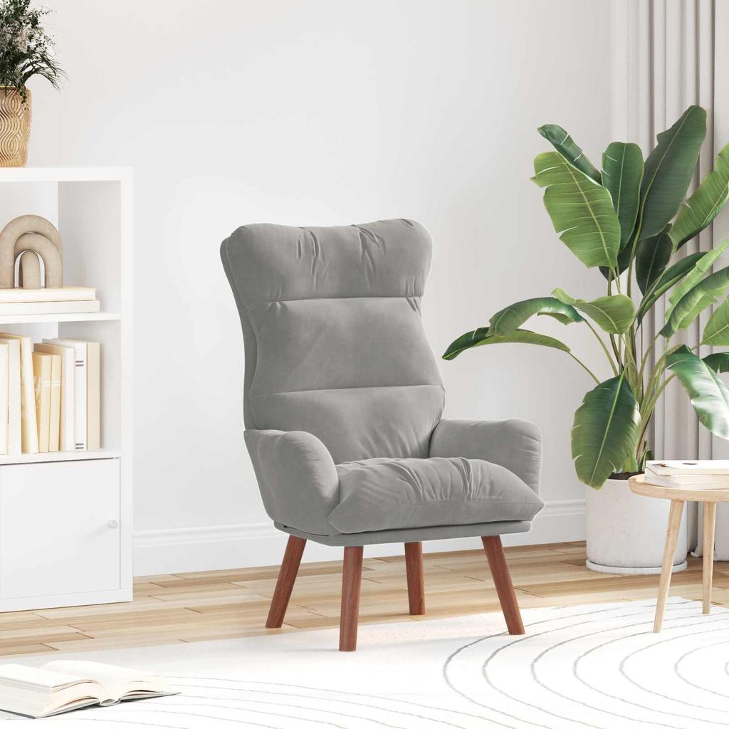 Armchair Light Grey 69 x 74 x 93 cm Velvet