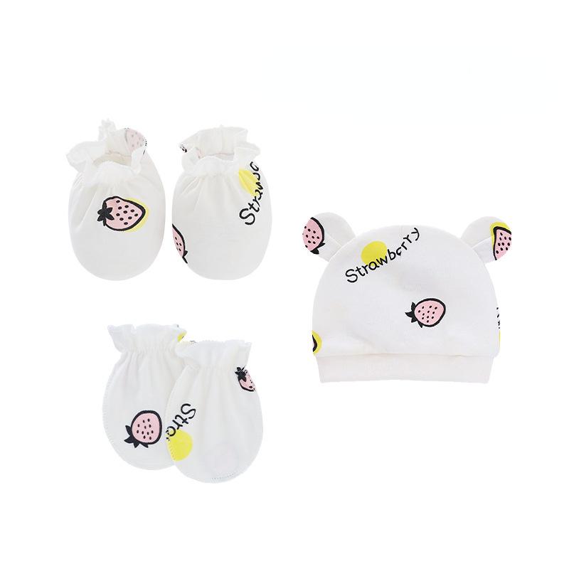 3 шт./компл. шапки для новорожденных, перчатки, чехол для ног, дышащие хлопковые мягкие шапки, милые шапки с героями мультфильмов, аксессуары для новорожденных