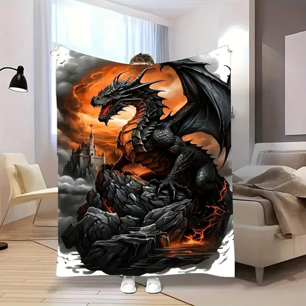 1 шт. Плед Красивый Мифологический Дракон 3D Печать Фланелевый Плед для Домашней Гостиной Декорация Подарок на День Рождения для Мальчиков Брата