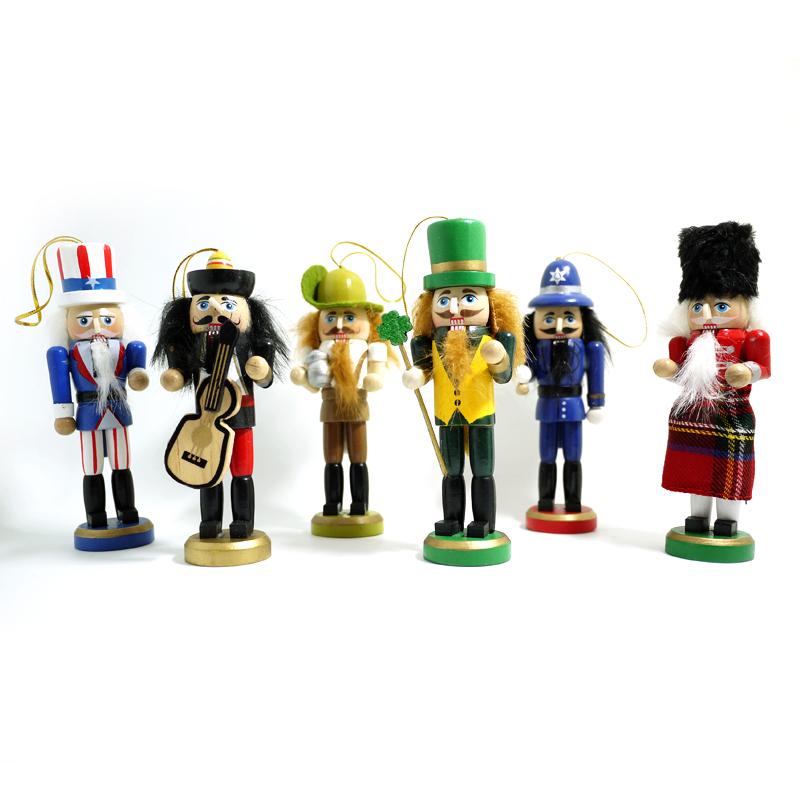 13cm Nutcracker 6 Pcs/Lot Creative Puppets Doll Toy Children Christmas Gift Action Toy Ht026