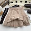 Elastic High Waist Knitted Pleated Skirt for Women Spring Korean Autumn And Winter Versatile Solid Female Tops