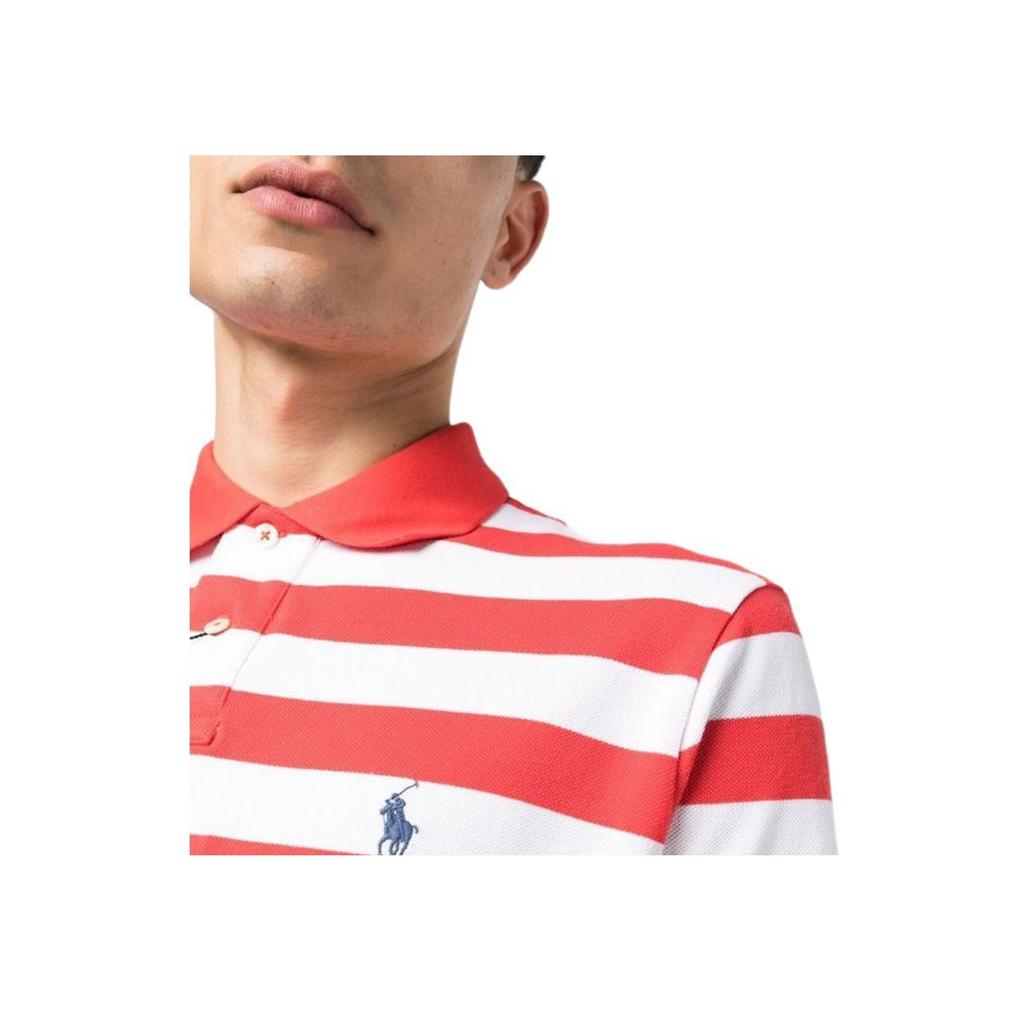 Polo Ralph Lauren SS23 Полосатый логотип вышитый короткий рукав поло рубашка мужские топы 710898606-002