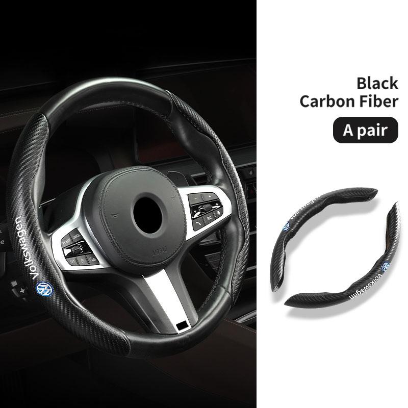 For Volkswagen VW Car Steering Wheel Cover Anti Slip Carbon Fibre Steer Handle Pad Scirocco Jetta Beetle Golf 4 5 6 Passat PoloJD2