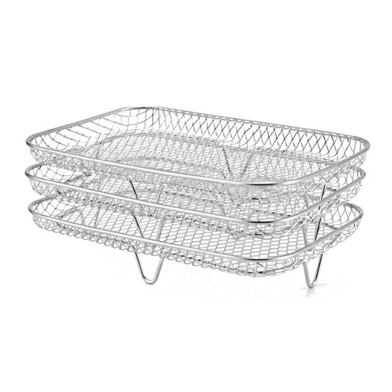 Универсальная стойка для фритюрницы, нержавеющая, пригодная для мытья в посудомоечной машине, штабелируемая трехслойная стойка для фритюрницы, стойка для дегидратора из нержавеющей стали