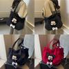 Mickey Mouse Donald Duck Canvas Tote Bag Large Capacity With Zipper Closure For Daily Use