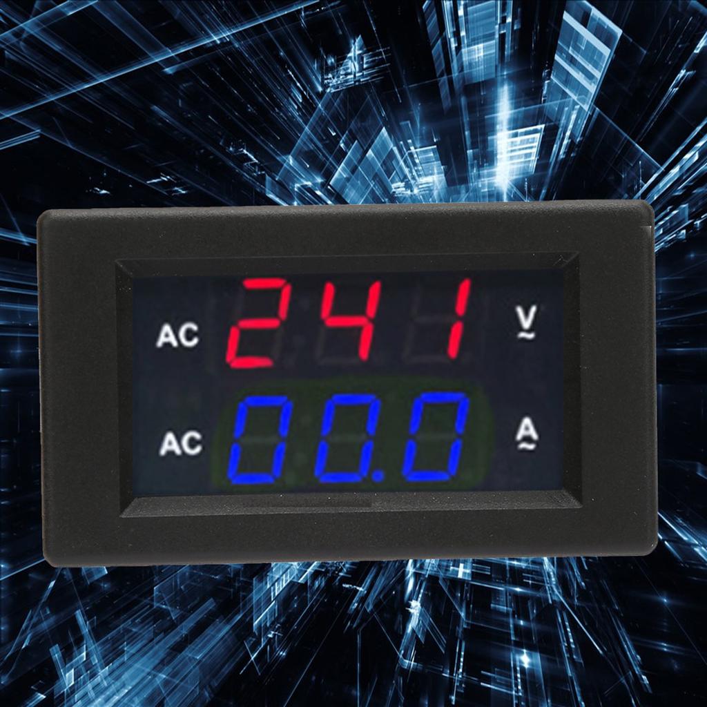 LED Digital Display AC 100 300V Voltmeter 0 50A Ampere Meter(Red bluE)
