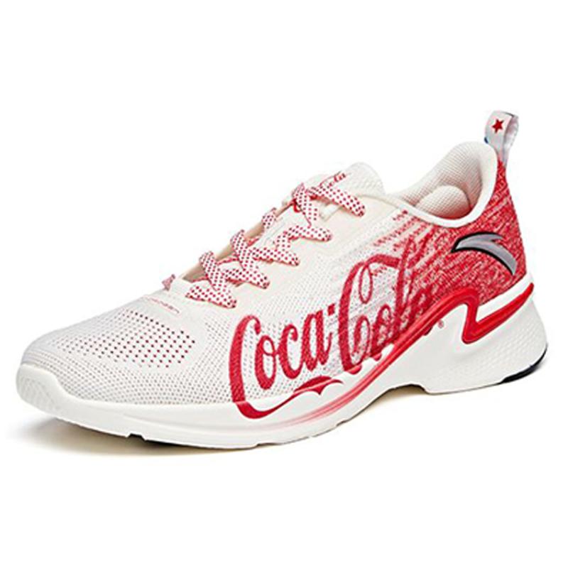 Кроссовки для бега Coca Cola x Anta Hydrogen Run II, износостойкие, дышащие, низкие, женские, красно-белые, 122025540-9