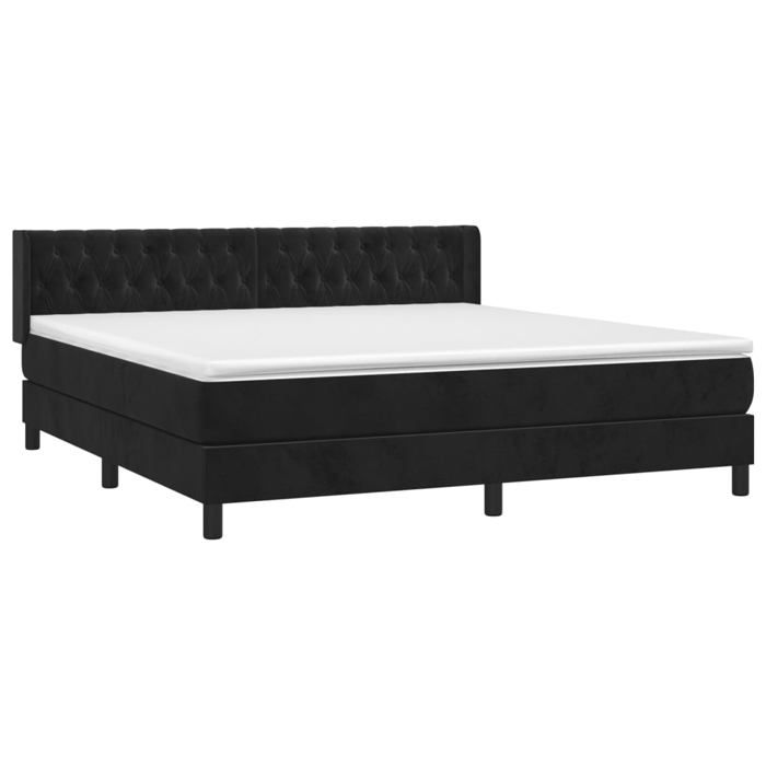 Maison Exclusive - Sommier à lattes de lit et matelas Noir 160x200 cm Velours