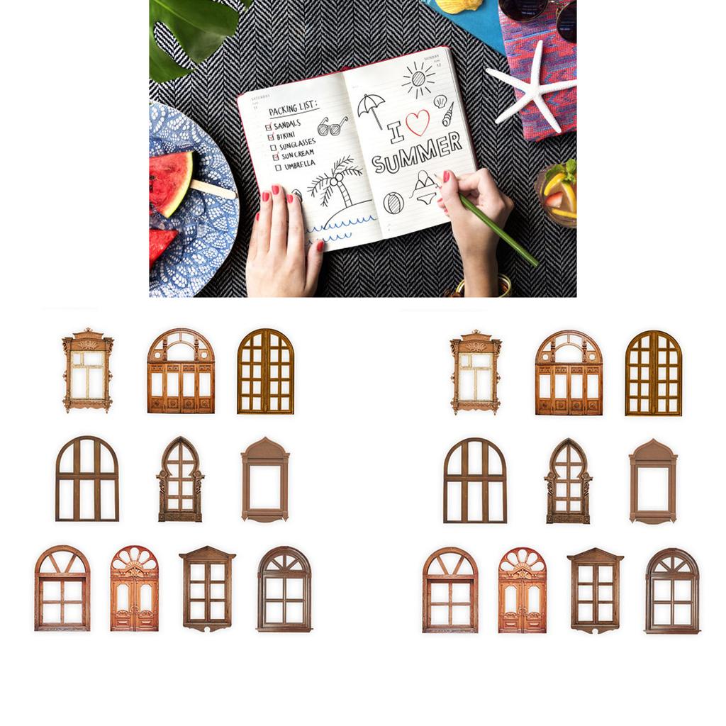 20 листов винтажного полого окна, дверного материала, бумаги, декоративного полого окна и двери, коллажа, автомобиля