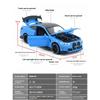 1/32 BMW M4 Coupe Sports Car Alloy Die Casting Metal Model Sound & Light Pull Back Toy Trendy Collect Ornament Boys Toy Present