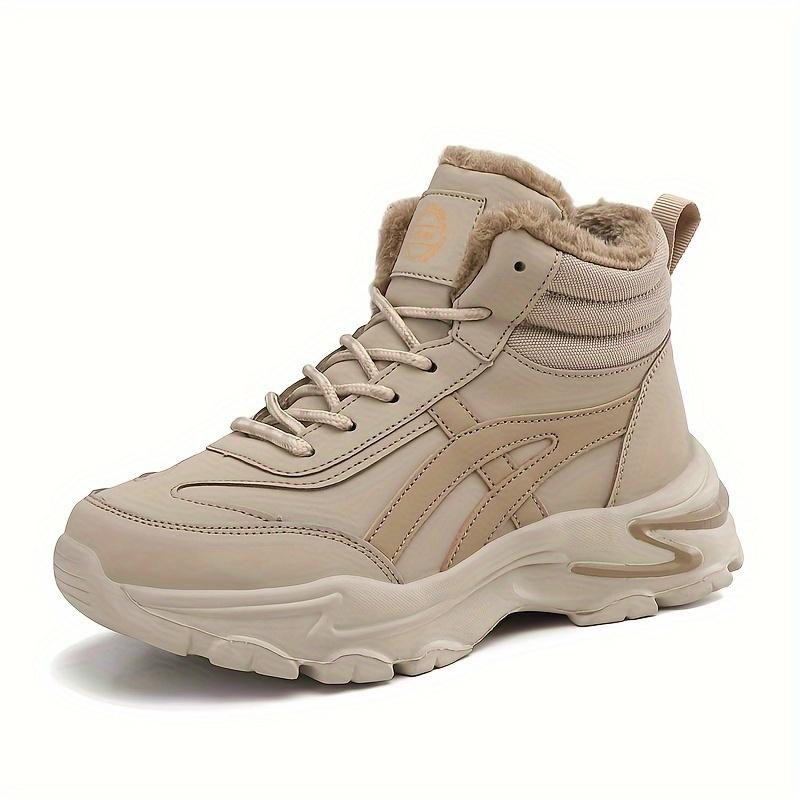 Модные теплые меховые зимние ботинки с плюшевой подкладкой, амортизирующие, износостойкие, нескользящие, зимние кроссовки для активного отдыха