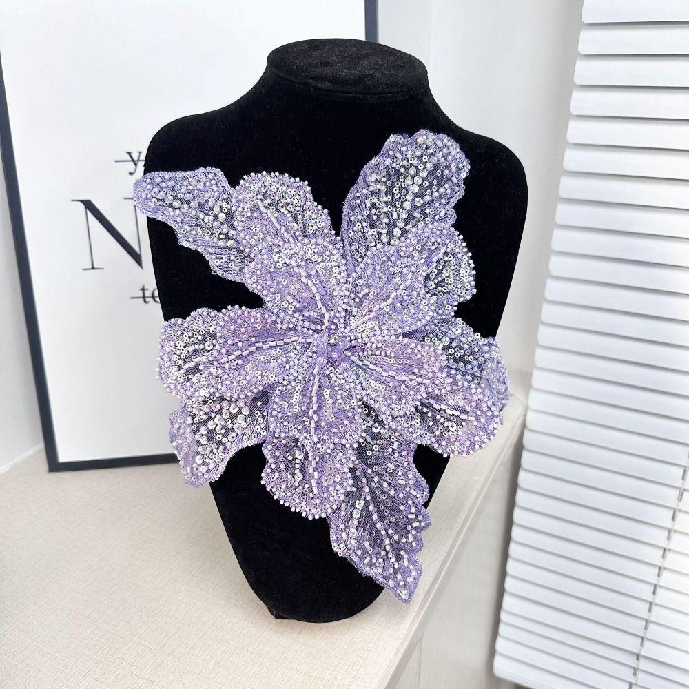 Блестящий Цветок Многослойные Аппликации Брошь для Одежды Аппликация для Одежды Нашивки для Одежды Женщины