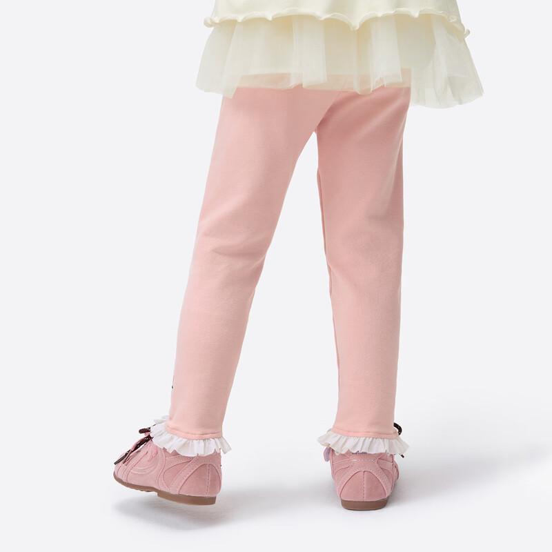 Girls' Lace Hem Elastic Leggings
