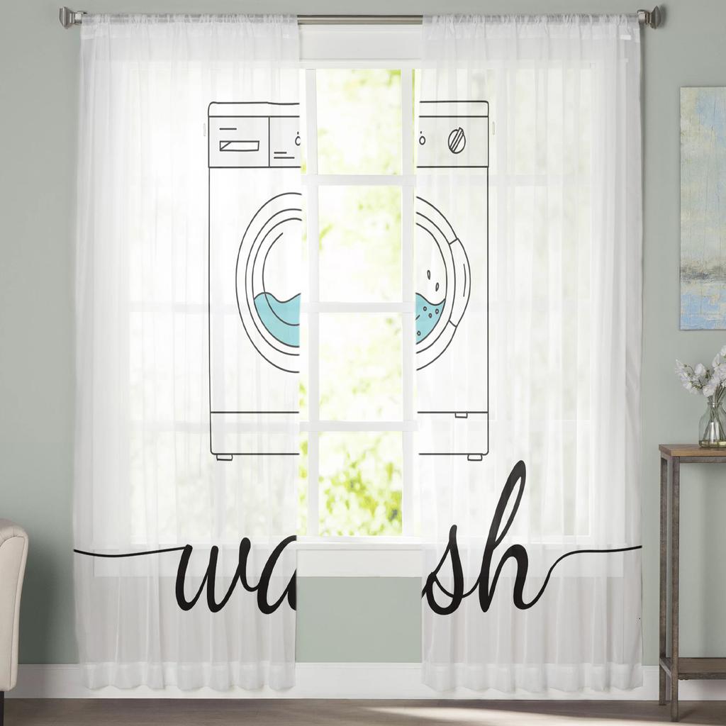 Современная занавеска для стиральной машины для гостиной, прозрачные тюлевые занавески, оконная вуаль для спальни, аксессуары, декор